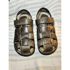 Nunn Bush Men's US 10M Fisherman Sandal - Brown Leather Closed Toe Comfort